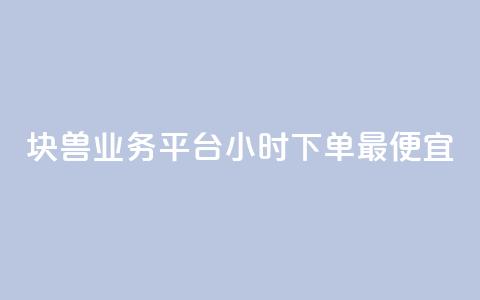 块兽业务平台24小时下单最便宜 - 块兽业务平台全天候最低价下单服务！  第1张