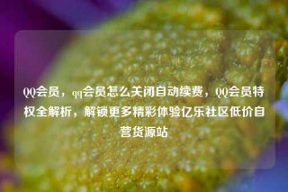 QQ会员，qq会员怎么关闭自动续费，QQ会员特权全解析，解锁更多精彩体验亿乐社区低价自营货源站