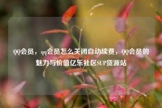 QQ会员，qq会员怎么关闭自动续费，QQ会员的魅力与价值亿乐社区SUP货源站