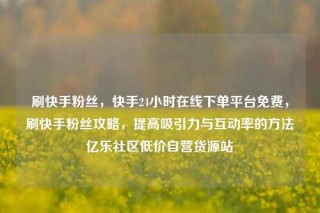 刷快手粉丝，快手24小时在线下单平台免费，刷快手粉丝攻略，提高吸引力与互动率的方法亿乐社区低价自营货源站