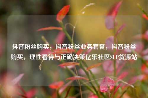 抖音粉丝购买，抖音粉丝业务套餐，抖音粉丝购买	，理性看待与正确决策亿乐社区SUP货源站  第1张