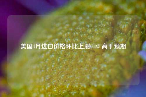 美国4月进口价格环比上涨0.1% 高于预期  第1张
