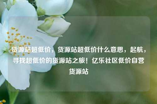 货源站超低价，货源站超低价什么意思	，起航，寻找超低价的货源站之旅！亿乐社区低价自营货源站  第1张