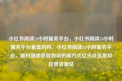 小红书阅读24小时服务平台，小红书阅读24小时服务平台是真的吗	，小红书阅读24小时服务平台，随时随地获取知识的新方式亿乐社区低价自营货源站  第1张
