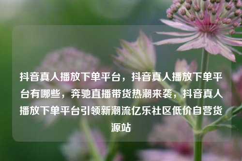 抖音真人播放下单平台，抖音真人播放下单平台有哪些	，奔驰直播带货热潮来袭，抖音真人播放下单平台引领新潮流亿乐社区低价自营货源站  第1张