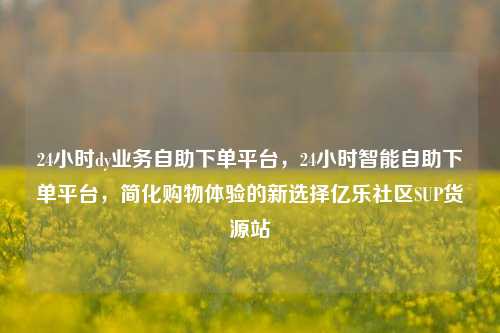 24小时dy业务自助下单平台，24小时智能自助下单平台，简化购物体验的新选择亿乐社区SUP货源站  第1张