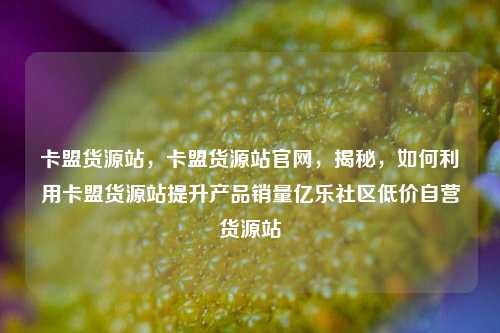 卡盟货源站，卡盟货源站官网，揭秘，如何利用卡盟货源站提升产品销量亿乐社区低价自营货源站  第1张