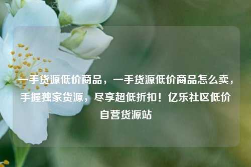 一手货源低价商品，一手货源低价商品怎么卖，手握独家货源	，尽享超低折扣！亿乐社区低价自营货源站  第1张