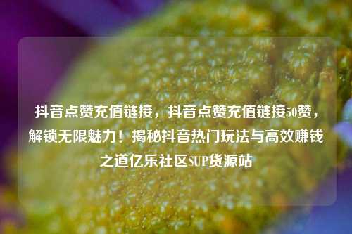 抖音点赞充值链接	，抖音点赞充值链接50赞，解锁无限魅力！揭秘抖音热门玩法与高效赚钱之道亿乐社区SUP货源站  第1张