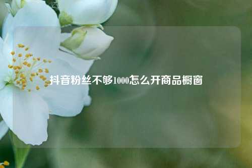 抖音粉丝不够1000怎么开商品橱窗  第1张