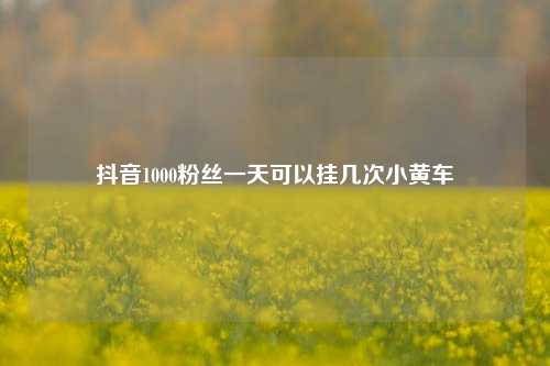 抖音1000粉丝一天可以挂几次小黄车  第1张
